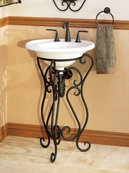 Single Sink Pedestals Bath Sink Consoles Wrought Iron Stands 6622